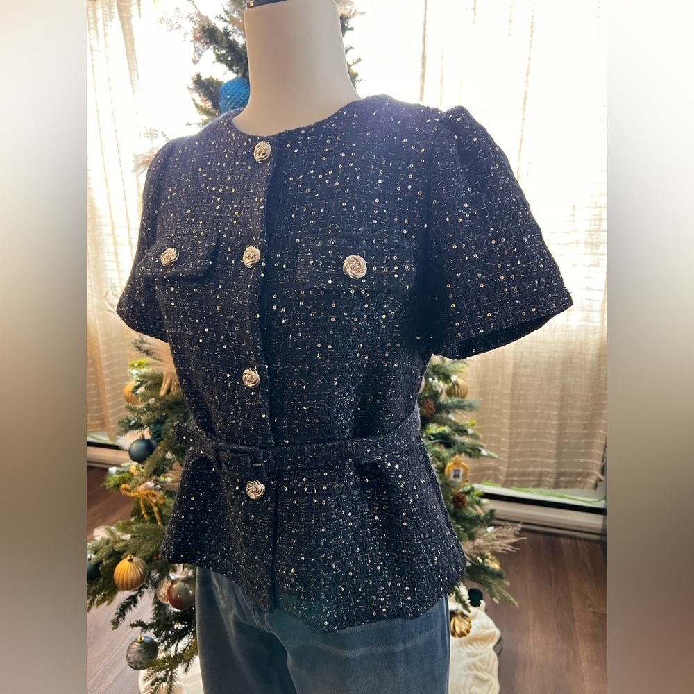 Tweed Top & Soft Denim Jeans Set - Picture 5 of 6